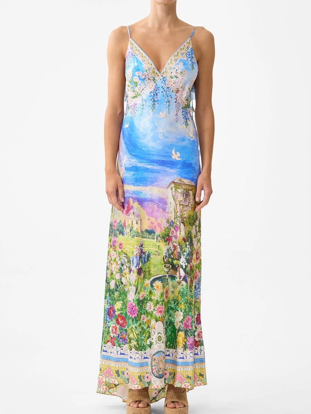 Camilla Navas Nouveau V-Neck Bias Slip Dress
